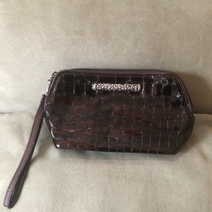 Brighton Brown Patent Croco Wristlet
